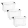 Superio Clear Storage Boxes with Lids, 8.75 Quart Plastic Container Bins for Organizing, Stackable Crates, BPA Free, Non Toxic, Odor Free, Organizers for Home, Office and Dorm, 3 Pack view 1