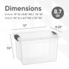 Superio Clear Storage Boxes with Lids, 8.75 Quart Plastic Container Bins for Organizing, Stackable Crates, BPA Free, Non Toxic, Odor Free, Organizers for Home, Office and Dorm, 3 Pack view 2