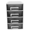 Cabilock Four-layer Plastic Drawer Storage Cabinet Portable Organizer Black Design for Desktop Multifunctional Space-saving Storage for Home and Office view 1