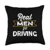 Automotive Real Men Go Driving Car Lover Gearhead Throw Pillow, 18x18, Multicolor view 1