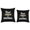 Automotive Real Men Go Driving Car Lover Gearhead Throw Pillow, 18x18, Multicolor view 3