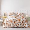 SUSYBAO Burnt Orange Flower Duvet Cover King 100% Cotton 3 Pcs Set 1 White Rust Botanical Duvet Cover with Zipper Ties 2 Pillowcases Vintage Farmhouse Terracotta Floral Bedding Set Soft view 1