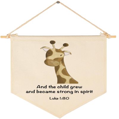 Animal Christian Nursery Decor-Bible Verse Art-Jungle Safari-Scripture Flag Decor Gift for Baby Boys Girls Newborn Kids-Banner Pennant Wall Sign Gifts for Nursery Baby Room Playroom Bedroom