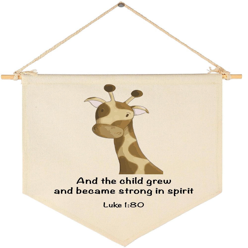 Animal Christian Nursery Decor-Bible Verse Art-Jungle Safari-Scripture Flag Decor Gift for Baby Boys Girls Newborn Kids-Banner Pennant Wall Sign Gifts for Nursery Baby Room Playroom Bedroom