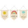 Christian Art-Bible Verse Banner Pennant-Scripture Decor-Weather Rainbow Cloud Sun-Flag Gift for Baby Boys Girls Kids-Banner Pennant Wall Sign Gifts for Nursery Baby Room Playroom Bedroom -Set of 3 view 1