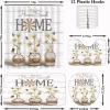 ALEXEX 4 PCS White Daisy Shower Curtain Sets,Home Sweet Bathroom Set with Shower Curtain and Rugs and Accessories,Farmhouse Country Shower Curtain Bathroom Decor with 12 Hooks,72 X 72 Inches view 2