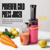 Ventray Ginnie Mini Cold Press Juicer, Small Slow Masticating Juicer for Vegetables and Fruits, High Juice Yield, Easy to Clean, Space-Saving, Fit for Personal/Travel/Picnic/Office - Pink view 2