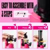 Ventray Ginnie Mini Cold Press Juicer, Small Slow Masticating Juicer for Vegetables and Fruits, High Juice Yield, Easy to Clean, Space-Saving, Fit for Personal/Travel/Picnic/Office - Pink view 3
