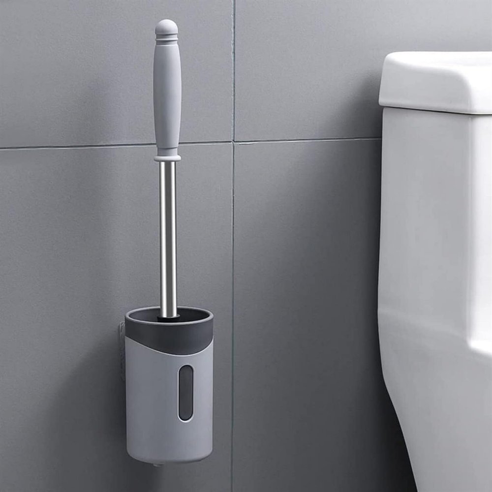 DLUXCA Toilet Brush Household Long Handle Toilet Brush Full Angle Decontamination Soft Brush Household Toilet Brush Suit Bathroom Toilet Brush Holder (Color : C, Size : One Size)