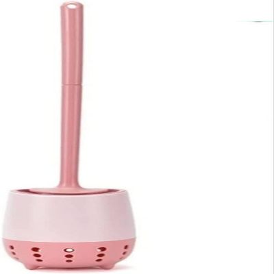 DLUXCA Toilet Brush 2 Pc Toilet Brush and HolderCleaning Brush for Toilet Wall Hanging Household Floor Cleaning Bathroom Accessories Bathroom Toilet Brush Holder (Color : Pink, Size : One Size)