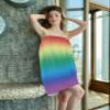 Carosoffe Rainbow Ombre Women's Towel Wrap, Lightweight Spa/Bath Wrap with Adjustable Closure, Red Yellow Blue Green Coloful Gradient Quick Dry Shower Wrap Towel for Bathroom Beach Pool, 31.5''x59'' view 2