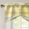 ALAGEO Tie Up Valance Ombre Yellow Grey Stripe Curtain Valance for Kitchen Living Room Geometric Design Window Curtain Treatment Adjustable Tie-up Shade Valance 60x18 Inch Rod Pocket 1 Panel view 3