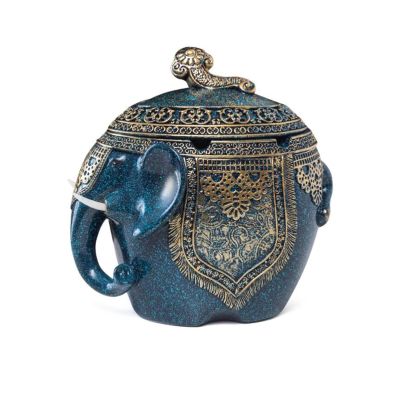 COmaam Retro Ashtrays Holder for Smokers Ashtray Resin Trays Ash Trays Home Decor Ashtrays with Lids (Color : Blue)