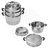 2-Tier 13" Stainless Steel Stackable Steamer Pot, with Lid, Multipurpose Use view 1