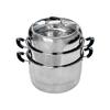 2-Tier 13" Stainless Steel Stackable Steamer Pot, with Lid, Multipurpose Use view 2