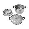 2-Tier 13" Stainless Steel Stackable Steamer Pot, with Lid, Multipurpose Use view 4