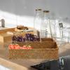 HEMOTON Rattan Storage Basket Small Wicker Baskets Woven Lid Desktop for Snack Fruit Sundry Organizer view 3