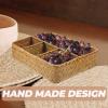 HEMOTON Rattan Storage Basket Small Wicker Baskets Woven Lid Desktop for Snack Fruit Sundry Organizer view 4