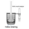 POCHY Home Toilet Brush Plastic Toilet Bowl Brush and Holder, Wall Mount Floor Stand Bathroom Accessories Toilet Cleaner Brush view 3