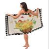 Fall Sunflower Women's Towel Wrap, Lightweight Spa/Bath Wrap with Adjustable Closure, Thanksgiving Farmhouse Pumpkins Maple Leaves Quick Dry Shower Wrap Towel for Bathroom Pool, 31.5''x59'' view 1