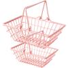 Homoyoyo 2pcs Pink Portable Shopping Baskets Square Baskets for Storage Snack Storage Small Containers Mini view 1