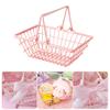 Homoyoyo 2pcs Pink Portable Shopping Baskets Square Baskets for Storage Snack Storage Small Containers Mini view 4