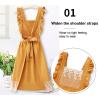 aromm Cute Cotton Apron Frilly Lace Ruffle Adjustable Pinafore Apron Dress with Pockets for Cooking Baking Cleaning Gardening, Yellow view 4