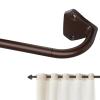 GXOACKJ Brown Curtain Rods for Windows 28 to 60 inch, 5/8 inch Adjustable Wrap Around Blackout Curtain Rods for Bedroom & Outdoor view 1
