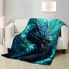 Dragon Blanket Blue Dragon Throw Blanket Gifts for Dragon Lovers Boys Girls Woman Man Soft Flannel Dragon Blanket for Sofa Bed Couch Living Room 90"x120"for Whole Family view 2