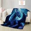 Blue Dragon Throw Blanket - Soft Flannel Gifts for Boys, Girls, Women & Men - 90"x120" for Living Room Decor view 2