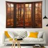 HVEST Fall Tapestry Orange Maple Tree Forest Nature Landscape outside Window Wall Art for Bedroom, Rustic Autumn Tapestry Wall Hanging for Living Room Dorm Holiday Wall Decor, 60W X 40L inches view 3