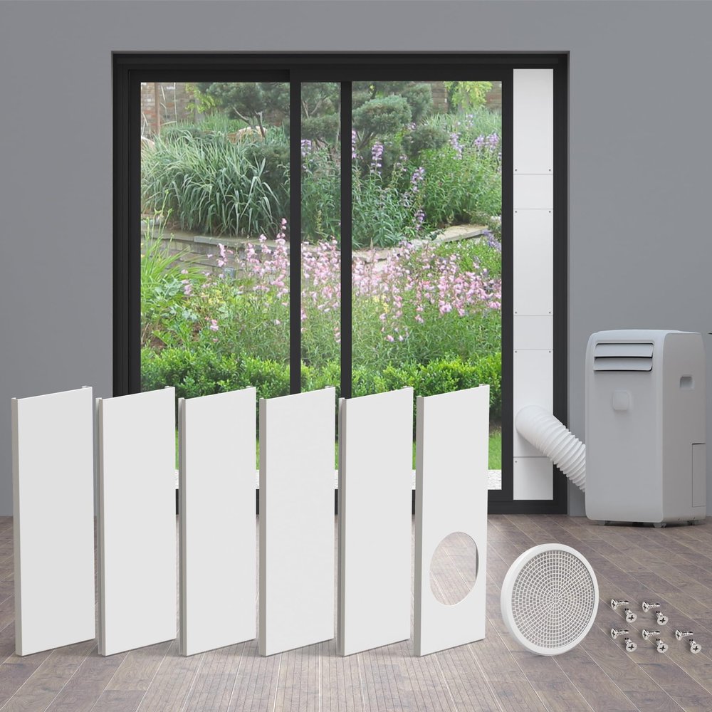 Daisypower Sliding Door Kit for Portable Air Conditioner,Adjustable Seal Panels for Portable AC Hose,Up to 90 Inch,6 Plates (5.9in)