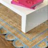 Manvi Exports Turquoise Natural Jute Scalloped Rug Bohemian Rug Decor Rug Handwoven Rug Custom Rug Decorative Rug (TUR)-(8x12) view 4