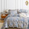 SUSYBAO Bohemian Damask Duvet Cover King 100% Cotton Boho Khaki Floral Duvet Cover 3 Pcs Set 1 Blue Paisley Flower Duvet Cover with Zipper Ties 2 Pillowcases Luxury Soft Beige Botanical Bedding view 1