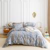 SUSYBAO Bohemian Damask Duvet Cover King 100% Cotton Boho Khaki Floral Duvet Cover 3 Pcs Set 1 Blue Paisley Flower Duvet Cover with Zipper Ties 2 Pillowcases Luxury Soft Beige Botanical Bedding view 2