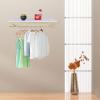 BANLICALI Clothes Rack with Top Shelf, 31.5 Inch Industrial Pipe Wall Mounted Garment Rack, 88 LBS Load Capacity Hanging Garment Stand Heavy Duty for Closet Storage Homes Clothing Stores Gold+White view 2