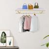 BANLICALI Clothes Rack with Top Shelf, 31.5 Inch Industrial Pipe Wall Mounted Garment Rack, 88 LBS Load Capacity Hanging Garment Stand Heavy Duty for Closet Storage Homes Clothing Stores Gold+White view 3