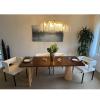 HM&DX Mid Century Modern Solid Wood Dining Table,Rectangle Dinner Table,Minimalist Art Walnut Kitchen Table for Kitchen Dining Room(78.7" L x 29.5" W x 29.5" H, Walnut) view 3