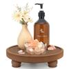 EOSAHR Farmhouse Wood Risers for Bathroom Decor - Decorative Pedestal Tray for Your Kitchen and Home - Rustic Round Waterproof Display Stand Organize for Your Soap, Plants, Jewelry, Perfume(Brown) view 1