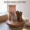 EOSAHR Farmhouse Wood Risers for Bathroom Decor - Decorative Pedestal Tray for Your Kitchen and Home - Rustic Round Waterproof Display Stand Organize for Your Soap, Plants, Jewelry, Perfume(Brown) view 3