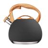 304 Stainless Steel Whistling Kettle,Tea Kettle,3L,Water Boiling Automatic Hooter,Insulated,One-Touch Switch,Hob Kettle,Suitable For All Hob Types,White,Black (Black) view 1