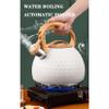 304 Stainless Steel Whistling Kettle,Tea Kettle,3L,Water Boiling Automatic Hooter,Insulated,One-Touch Switch,Hob Kettle,Suitable For All Hob Types,White,Black (Black) view 3
