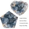 Nupuyai Natural Raw Blue Celestite Crystal Cluster, Irregular Blue Quartz Crystal Stone for Healing Reiki Office Home Decoration, Heart Shape, 320-450g view 2