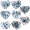 Nupuyai Natural Raw Blue Celestite Crystal Cluster, Irregular Blue Quartz Crystal Stone for Healing Reiki Office Home Decoration, Heart Shape, 320-450g view 4
