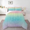 Rainbow Comforter Set King Size Tie Dye Pastel Bedding Comforter Sets for Boys Girls Kids Bedroom Decor, Glitter Galaxy Bedding Ink Pastel Printing Duvet Insert with 2 Pillowcases, Pink Blue Yellow view 1