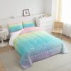 Rainbow Comforter Set King Size Tie Dye Pastel Bedding Comforter Sets for Boys Girls Kids Bedroom Decor, Glitter Galaxy Bedding Ink Pastel Printing Duvet Insert with 2 Pillowcases, Pink Blue Yellow view 4