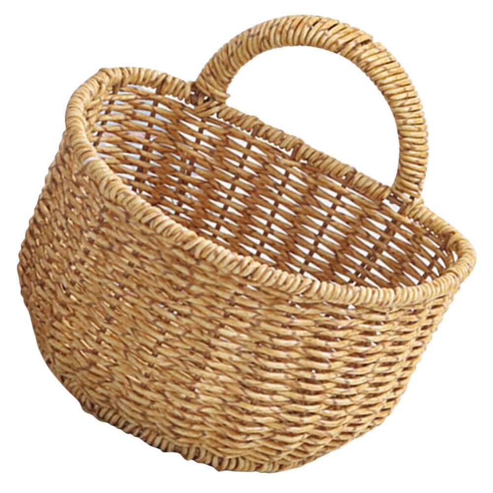 Cabilock Hand-woven Storage Basket for Kitchen and Bathroom Decorative Wall Hanging Organizer for Flower and Item Storage Versatile Use