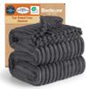 Bedsure GentleSoft Grey Fleece Queen Blanket for Couch - Cozy Soft Blankets for Women, Cute Small Throws for Girls, 90x90 Inches view 1