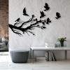 Fayholy Metal Birds Wall Art, Birds on Branch Metal Wall Decor, Bird and Branch Wall Decor for Living Room, Bedroom(Black,28''x14'' | 70x35cm) view 2