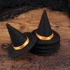 BESTOYARD 24 Pcs Mini Witch Hats for Crafts Halloween Wine Bottle Toppers Black Felt Party Decorations and Haunted House Accessories view 4